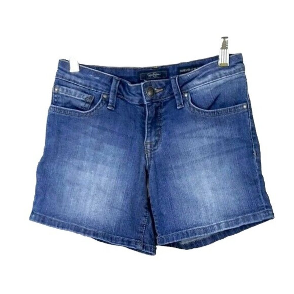 Jessica Simpson Forever Low Rise Jean Shorts Blue Size 25 Pockets Denim
